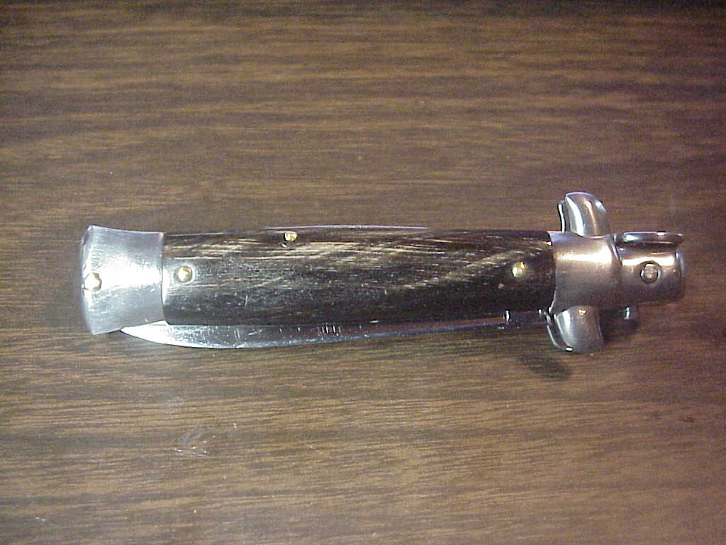 INOX 18cm Italian Stiletto swivel bolster vintage automatic knife NOS