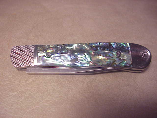 Cobratec Trapper Abalone 7 3/8" Bolster Release Automatic knife NIB CTTHRABA154CM