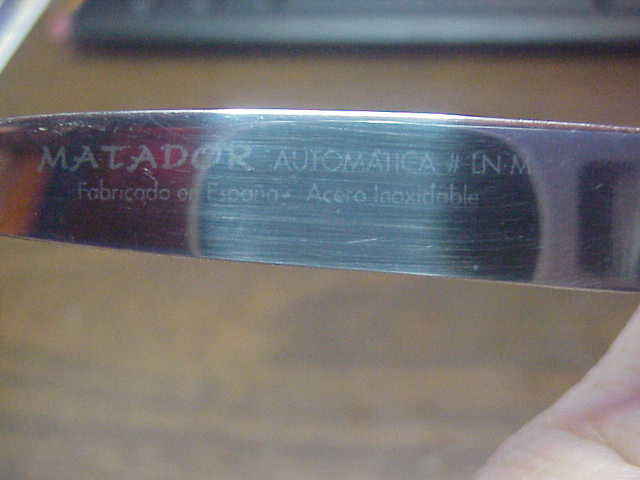 18cm Spanish MATADOR Coilspring Lockback curved guards automatic knife Etched