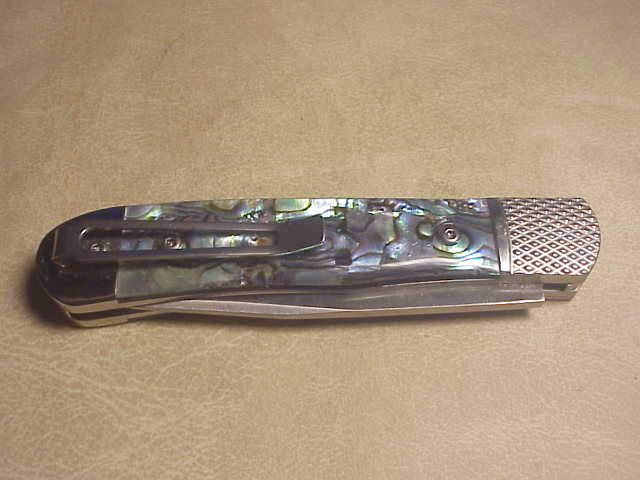 Cobratec Trapper Abalone 7 3/8" Bolster Release Automatic knife NIB CTTHRABA154CM