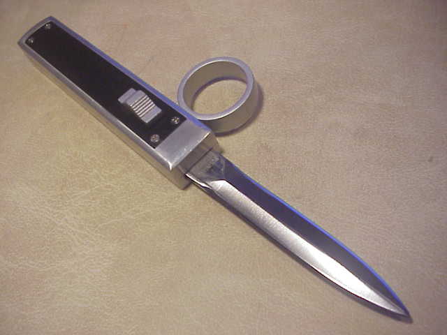 SOLINGEN GERMANY 21cm TOMB RAIDER OTF DA silver & black switchblade