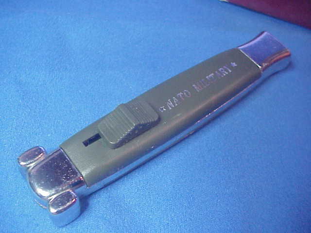 NATO MILITARY OTF 20cm STAINLESS ROSTFREI Green & Silver DA switchblade knife