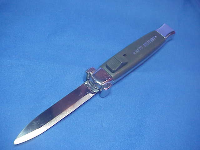 NATO MILITARY OTF 20cm STAINLESS ROSTFREI Green & Silver DA switchblade knife