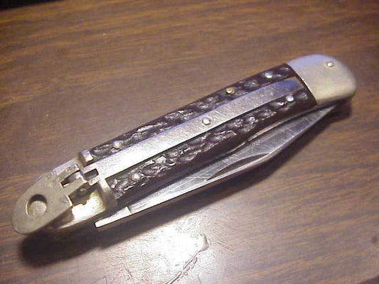 C.Lutters & CIE Solingen LOEWEN MESSER Lion 10cm German Lever switchblade