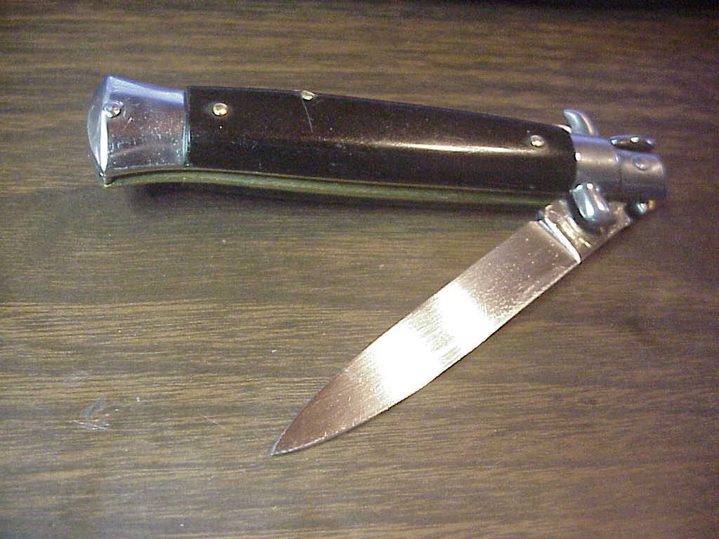 INOX 20cm Italian Stiletto swivel bolster automatic knife NOS