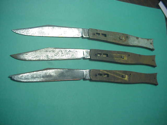 PRESTO Fishtail Brass Frame w Blade Factory reject from Schrade Factory auction