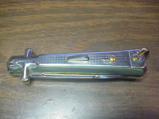 BARGEON INOX 19cm French NOS All metal humped rectangle button automatic knife