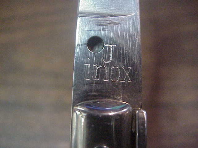 J INOX 20cm Italian Stiletto Vintage Swivel bolster automatic knife brass safety
