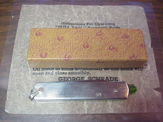G SCHRADE (arch) Stainless Steel Pullball switchblade w Original box & Instructions