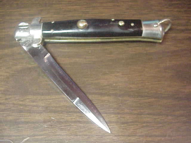 STAINLESS STEEL 23cm Japanese Picklock 1960s Vintage Black automatic knife