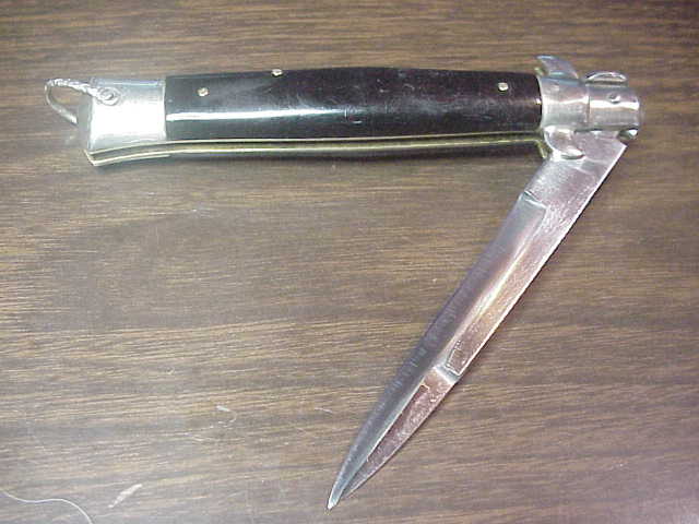 STAINLESS STEEL 23cm Japanese Picklock 1960s Vintage Black automatic knife