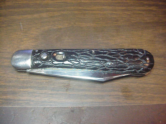 PRESTO Hunter Black Wormgroove scales Vintage Schrade automatic knife